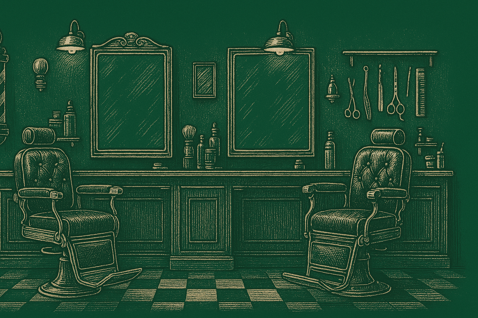 Green Starbucks Green Background Of an old school barbershop for banner